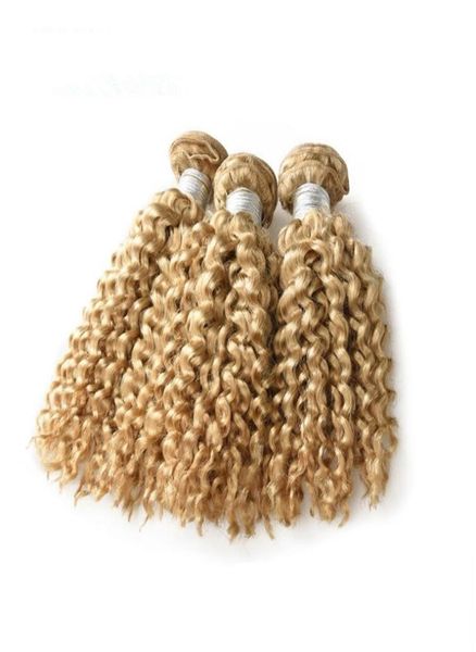 Extensão de cabelo loiro crespo encaracolado 613, extensão de cabelo brasileiro virgem remy, ondulado, 3 pacotes de ofertas, envio rápido para b8963440