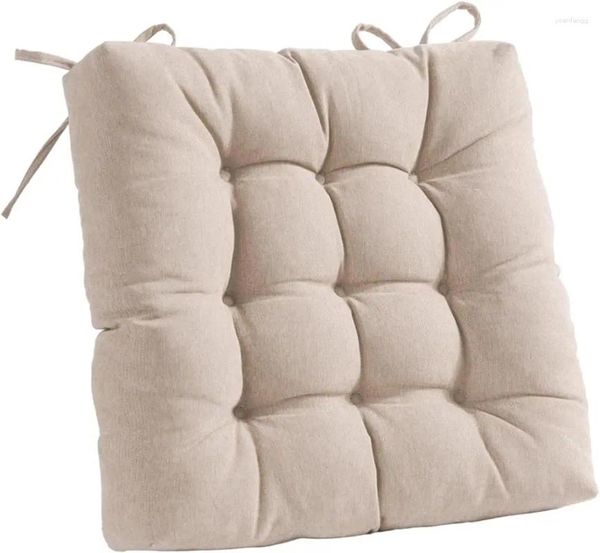 Almofada cadeira poliéster escovado tecido esponja enchimento fundo antiderrapante assento extra grosso macio s com 2 laços