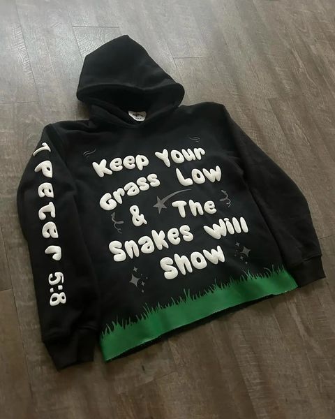 Übergroßer Y2K-Hoodie mit Retro-Buchstaben, 3D-Schaumstoff, bedruckt, Y2K-Mode, Straße, beiläufig, loses Sweatshirt, Harajuku, Streetwear, 240104