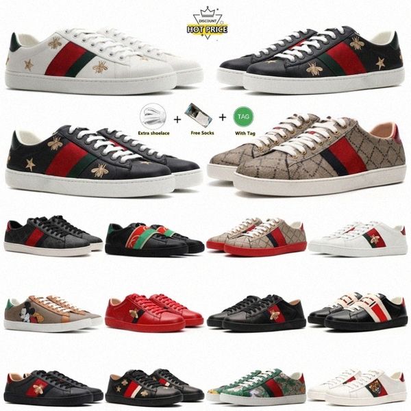 Abelha sapatos casuais abelhas luxo ouro branco verde vermelho listra itália tigre bordado andando tênis esportivos caminhadaso k2Ua #