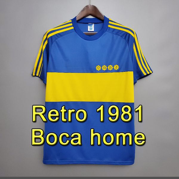 Diego Maradona 1981 Boca Juniors Retro-Fußballtrikots 81MARADONA BENEDETTO MARCOS ROJO CARLITOS DE ROSSI TEVEZ SALVIO BARCO JANSON MEDINA Fußballtrikot