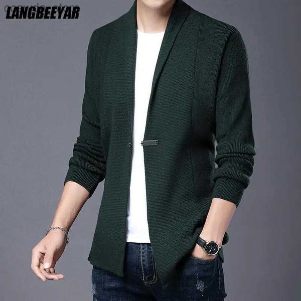 Suéteres masculinos de alta qualidade nova marca streetwear moda lã fina malha cardigan homens suéter japonês casual casacos jaqueta roupas masculinas 2023 q240105