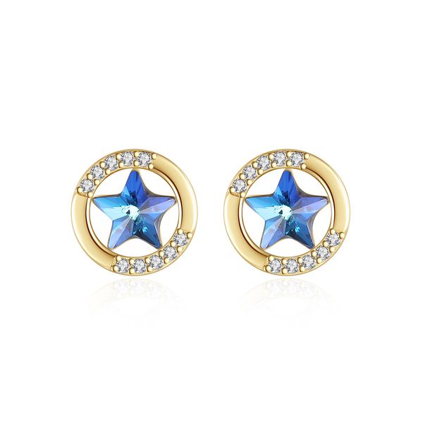 Neue trendige Ohrringe S925 Silber Micro Set Zirkon Blue Star Ohrstecker koreanische Damenmode Ohrringe Hochzeit Party lässig vielseitige Schmuck Geschenke SPC