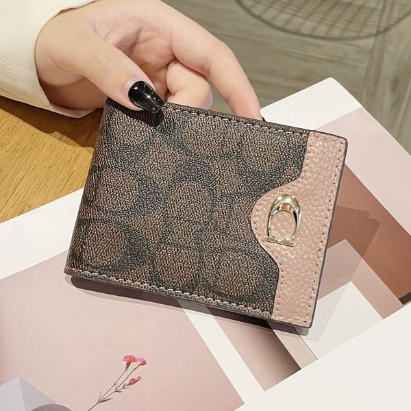 Carteiras de design de luxo para mulheres multi-função titular do cartão de couro do plutônio feminino pequeno saco de cartão curto bolsa feminina