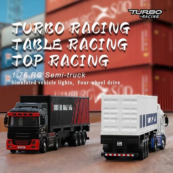 Turbo Racing 1 76 C50 C50-T C50-C RC Auto Semi-truck P81 10CH Mini auto Voll Proportional Fernbedienung Spielzeug für Kinder und Erwachsene 240105