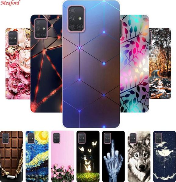 Per Samsung Galaxy A51 A71 Custodia per telefono Cartoon Cover posteriore smerigliata per Samsung A 51 A 71 A515 A715 Coque3937368