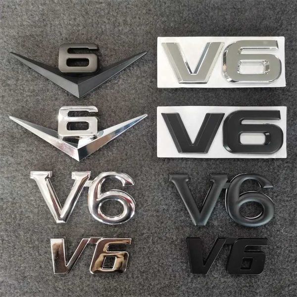 Adesivos de carro 3d metal 3 v6 v8 adesivo tronco traseiro emblema emblema decalques para jeep grand cherokee wrangler toyota honda nissan acessórios