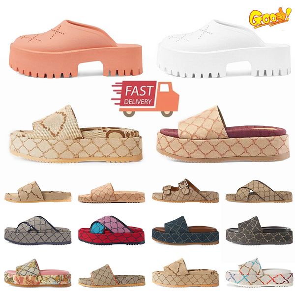 Designer-Sandale für Damen, rosa, feiner Glitzer, weiche Sohle, Blumendruck, braune Gummisohle, gepunktet, gestreift, quadratische Schnalle, Hausschuhe für Damen, Marken von Rubber Beach