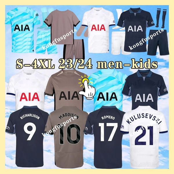 2324 MADDISON SON Maglie da calcio ROMERO TOTTENHAM HOTSPURS Maglia da calcio home kit KULUSEVSKI RICHARLISON KULUSEVSKI 2023 2024 VAN DE VEN BISSOUMA JOHNSON SPURS