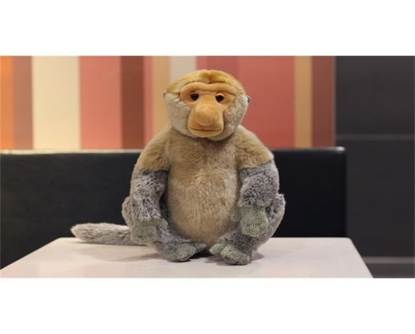 32 cm realistica seduta proboscide scimmia peluche giocattoli malesia viaggio carino pigro scimmia peluche bambola regalo T2006191454994