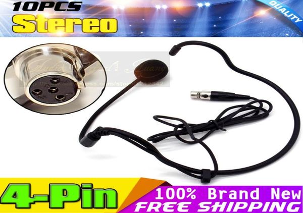 Mini xlr 4 pinos ta4f 4pin conector earhook headworn fone de ouvido microfone condensador microfone mikrofon para sem fio bodypack6643830