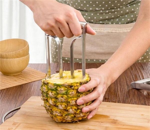 Obst-Ananas-Schneider, Schäler, Schneider, Küchen-Obst-Werkzeug, Ananas-Schäler, einfaches Slicer-Schnittgerät, Edelstahl-Küchenwerkzeug 210317166057