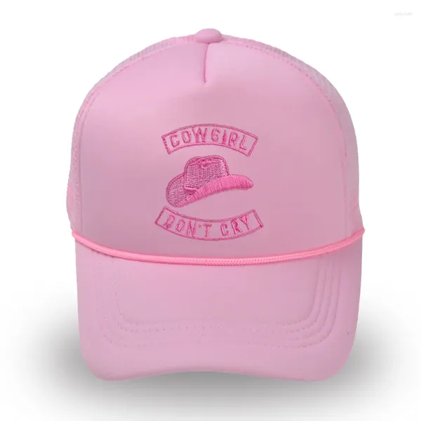 Шариковая кепка розовая ковбойская шляпа Don T Cry Trucker Hat, летняя бейсболка с вышивкой, шляпы для мам, дышащая женская сетчатая кепка