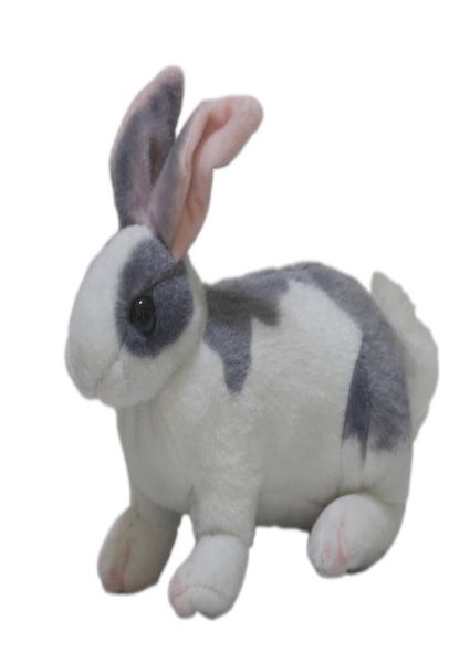 Dorimytrader schönes Mini realistisches Tierhaustier Kaninchen Plüschtier Stoffhase Puppenkissen Kinder spielen Puppendekoration 29 cm x 17 cm9464652