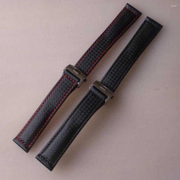 Cinturini per orologi Promozione Cinturini in tessuto Accessori in nylon 20mm 22mm 24mm Nero con linea rossa Chiusura speciale con fibbia di distribuzione