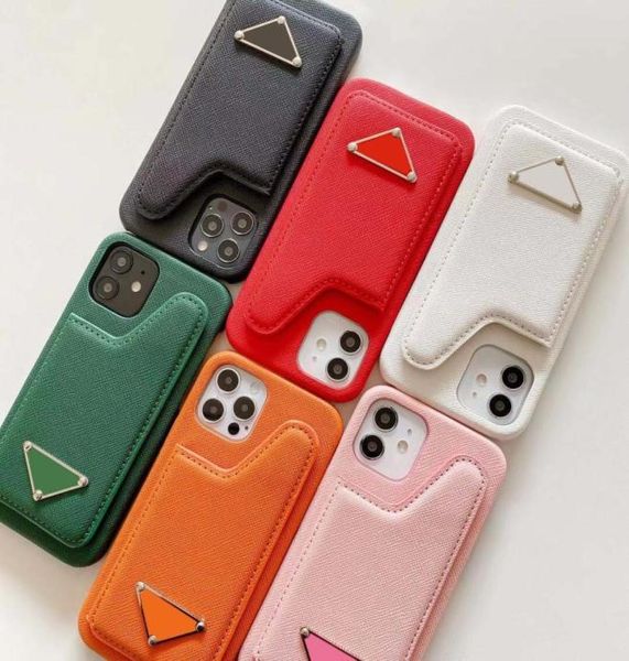 MODE -KARTE -POCKE -Telefonhüllen für iPhone 12Promax iPhon12pro 12Mini 12 11Promax 11Pro11 Lederhüllen mit umgekehrter Dreieck8048209