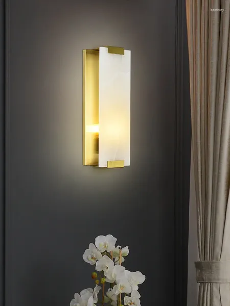 Lampada da parete moderna lanterna a led applique in vetro letto intelligente dormitorio arredamento per il bagno nero