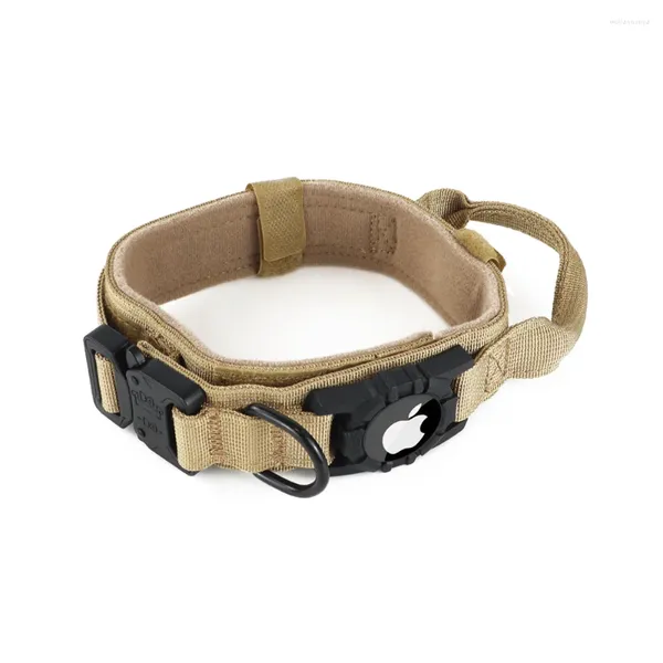 Coleiras de cão personalizadas GPS Tracker Air Tag Collar Ajustável Nylon Heavy Duty Airtag Training Tactical Pet para