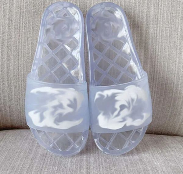 Moda Estate Donna diapositive Pantofole in gelatina Sandali Sandali in gomma trasparente Scarpe con plateau retrò Infradito da uomo Scivolo piatto Scarpe da spiaggia di design di lusso
