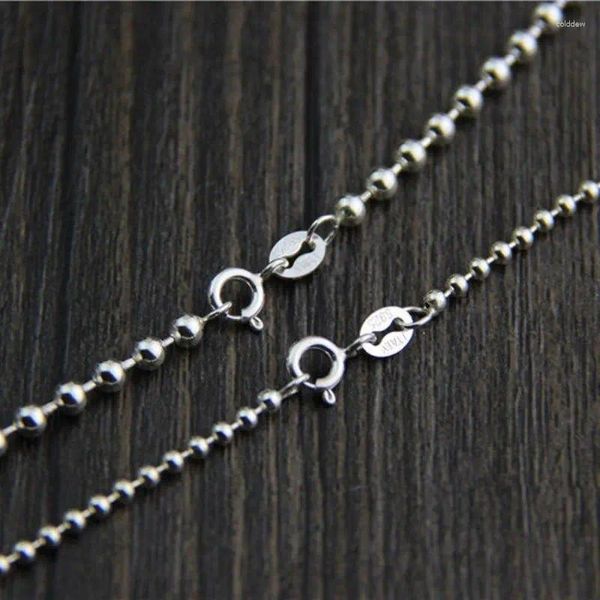 Pingentes 20 polegadas Pure 925 Sterling Silver Colar 2mm Bead Link Chain S925