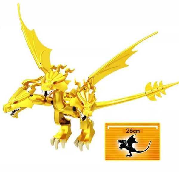 Filme três cabeça dragão rei ghidrah minifig blocos de construção tijolos mini figura ação boneca brinquedo para 2961124