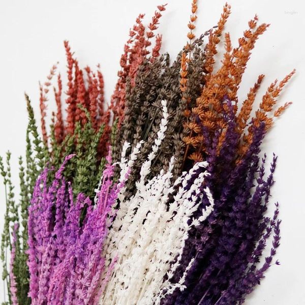 Flores decorativas 150 pçs buquê de lavanda seca planta natural para decoração de casa jardim natal decoração de casamento acessórios vaso interior