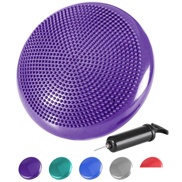 Yogamatten Virson aufblasbare Mas-Matte Colourf Ball Pad mit Pump Air Gym Home Übungskissen Drop Lieferung Sport im Freien Fitness Su Dhwn0