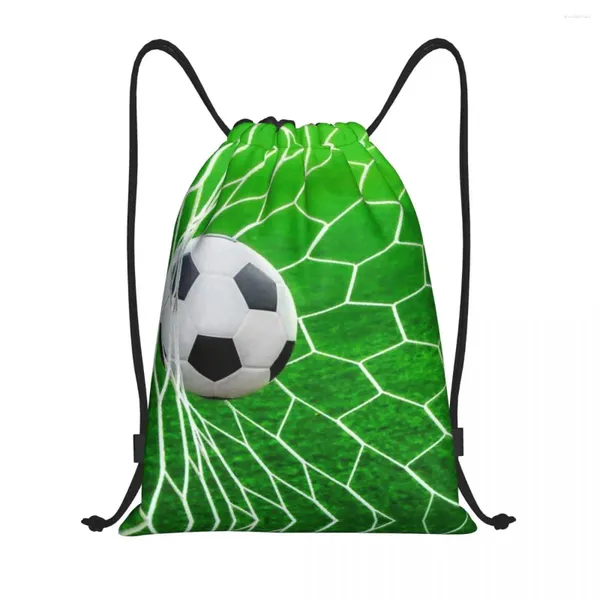 Sacos de compras Personalizado Padrão de Futebol Saco de Cordão Homens Mulheres Leve Bola de Futebol Esportes Ginásio Mochila de Armazenamento