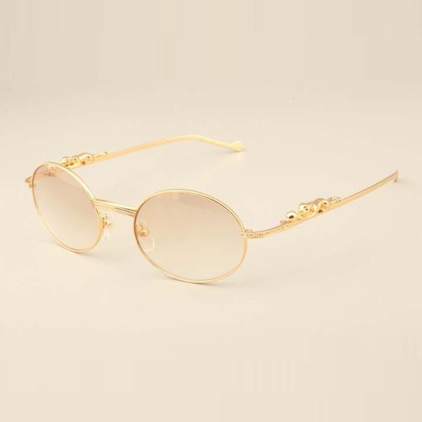 Leopard-Diamant-Gold-Bügel-Sonnenbrille 6384084 Modemodelle Sonnenbrillen-Sonnenblende