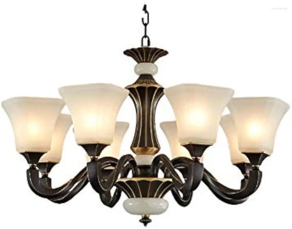 Lustres Yutr Jade Chandelier Estilo Europeu Sala de estar Quarto Jantar LED Iluminação altamente decorativa