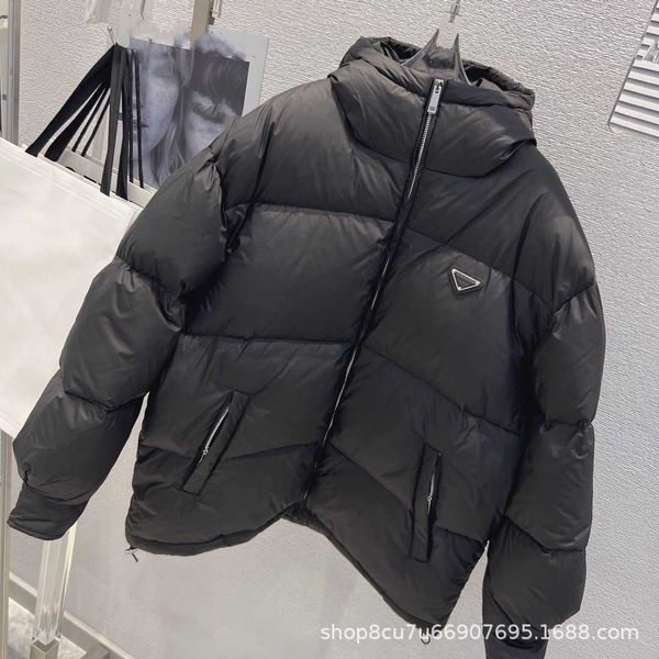 Parkas masculinas Ss High Edition p família outono e inverno novo produto marca triângulo à prova de vento quente zíper moda solta jaqueta feminina