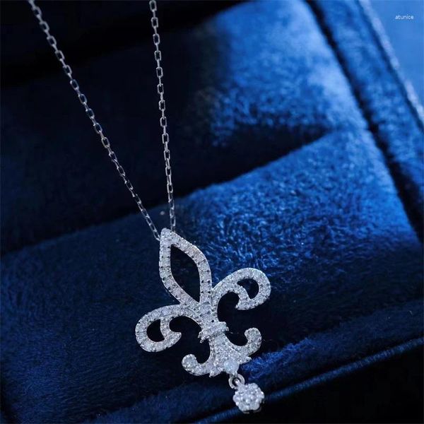 Catene Ins Squisita Collana cava Ciondolo in argento sterling 925 di lusso leggero di alta qualità Ipoallergenico Non sbiadisce Catena della clavicola