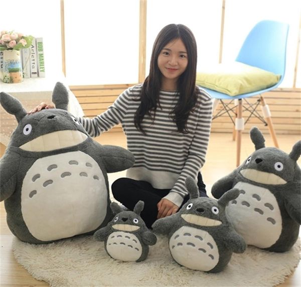 Entzückende Totoro-Plüschtiere, gefüllte weiche Kawaii-Cartoon-Figur, Tierplüschpuppe mit Lotusblatt oder Zähnen, Kindergeschenke LJ2011269023657