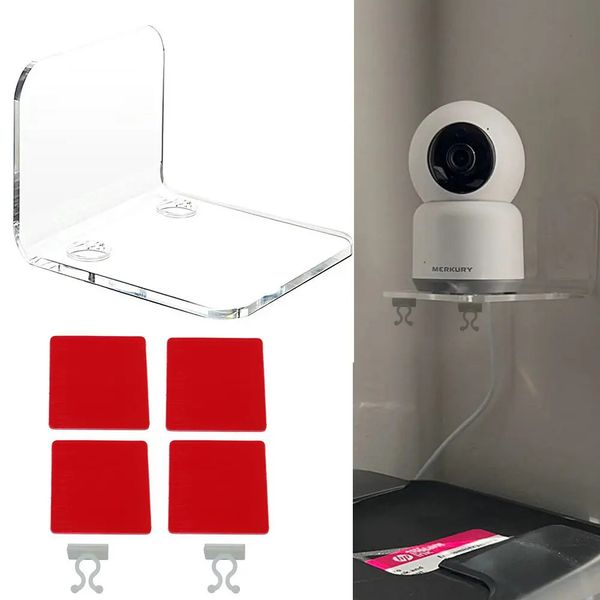 Mensola da parete piccola universale in acrilico trasparente per telecamere di sicurezza Sers Baby MonitorHunting More WCable Clips 240104