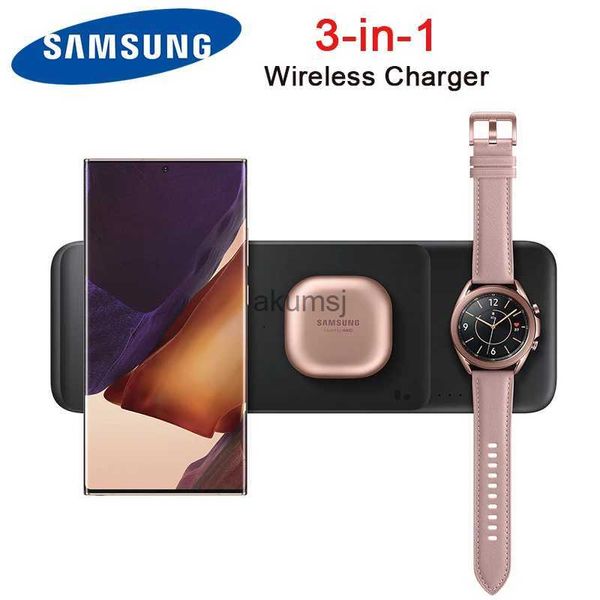 Kabellose Ladegeräte Samsung Fast Wireless Charging Charger 3-in-1 Pad für Galaxy S23 S22 S21 Ultra S10+ Note20 Z Fold Flip HeadphoneEP-P6300 YQ240105