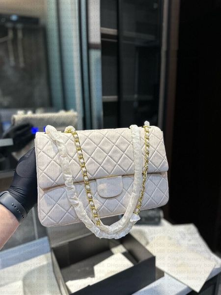 5A bolsa de ombro feminina com padrão de diamante CC botão de lantejoulas fivela bolsa de alça de ombro com corrente de designer