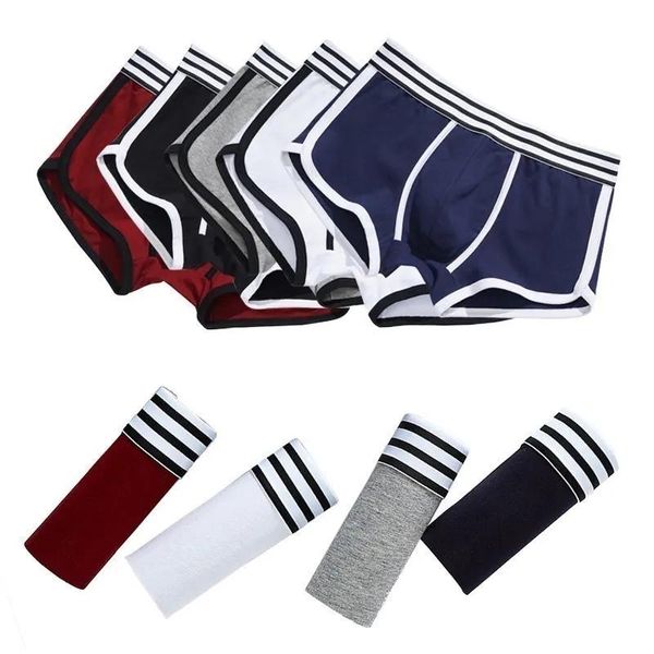 MUITAS PONTAS BRANCE MASCH REDIMENTOS MENINOS MENINOS PACES MENOS Mens Boxershorts Mustants Algodão de alta qualidade Sexy Homme Hot Boxer para homens