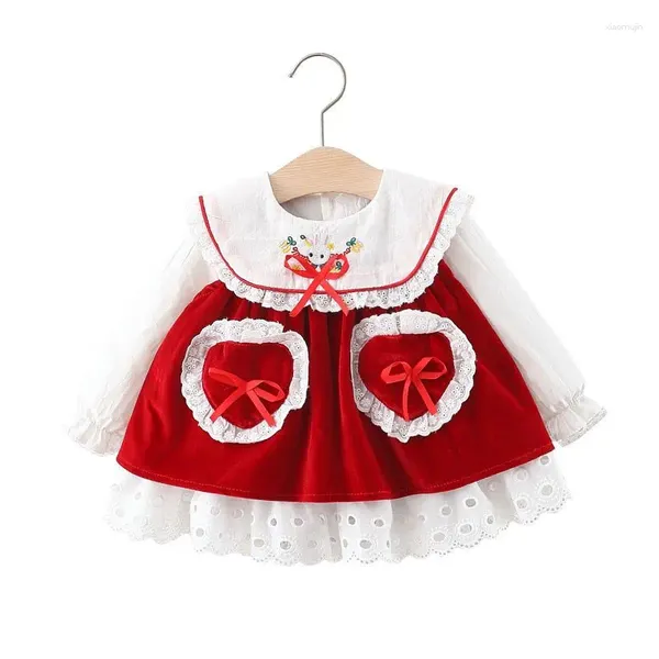 Set di abbigliamento Vestiti per neonate Vestito per bambini Top 2 pezzi/set Completo per bambini con 2 tasche 0-4 anni