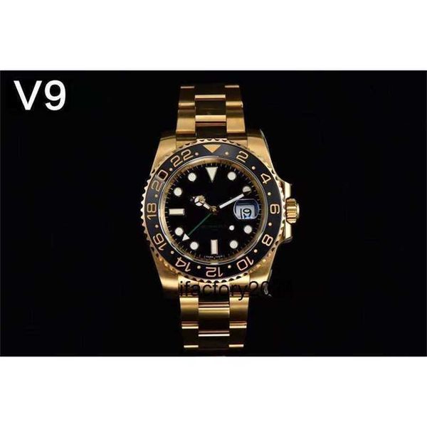 Funções relógio movimento automático limpo fábrica v9 40mm masculino montre 3285 automático 904l pulseira de aço caso função luminosa 8005