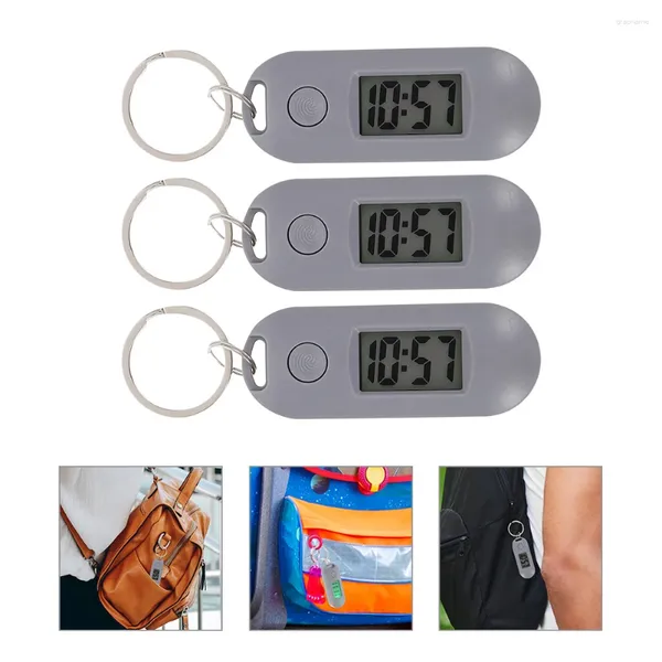 Wanduhren, 3 Stück, digitale Taschenuhr, Kinder-Schlüsselanhänger, Untersuchung, tragbare Schlüsselanhänger-Uhren