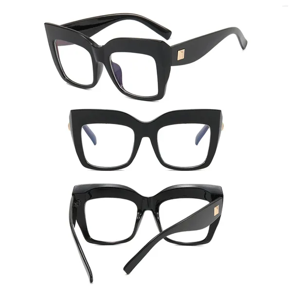 Occhiali da sole con montatura grande oversize e lenti trasparenti, occhiali da vista, stile quadrato, adatti a diversi tipi di viso