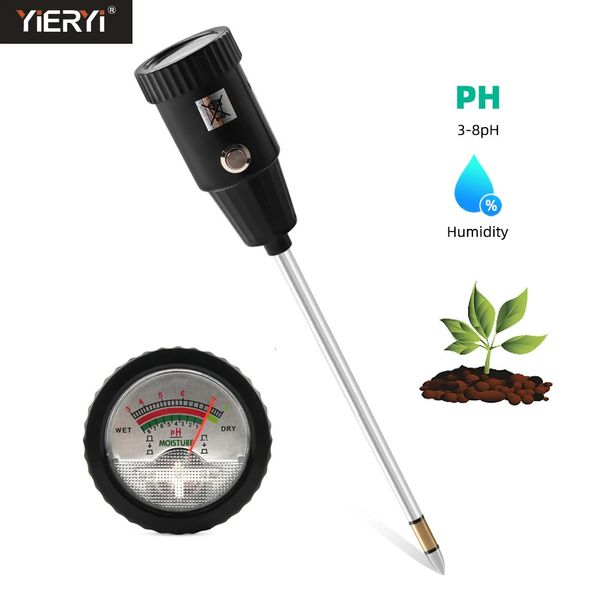 2 in 1 Misuratore di umidità del suolo PH Analizzatore di umidità 3-8ph Tester di acidità Rilevatore di sonda lunga in metallo per piante Strumento di misurazione del giardino 240105