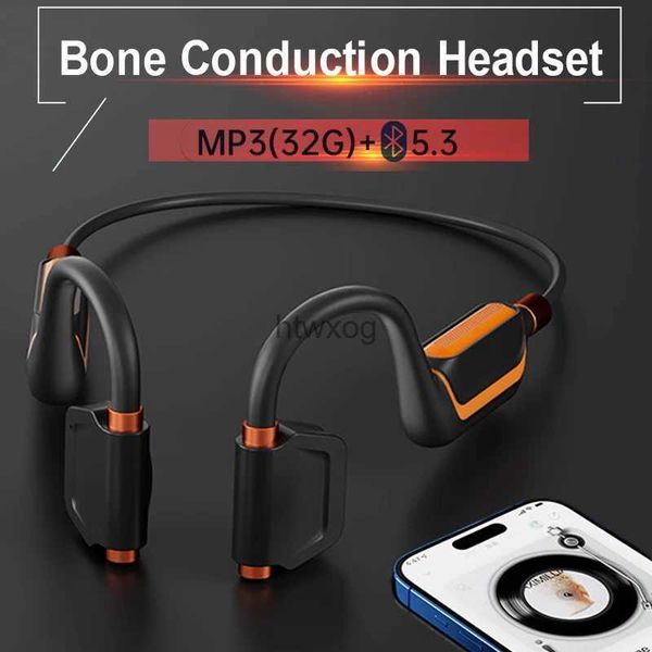 Auricolari per cellulare Auricolari a conduzione ossea Bluetooth 5.3 Headphpnes Memoria incorporata da 32 GB ENC Cuffie sportive con riduzione del rumore con microfono YQ240105