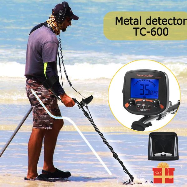 Detector de metais subterrâneo TC-600 Caçador de metais de alta sensibilidade Gold Digger Treasure Hunter Profundidade 2,5 m Localizador Detector preciso 240105