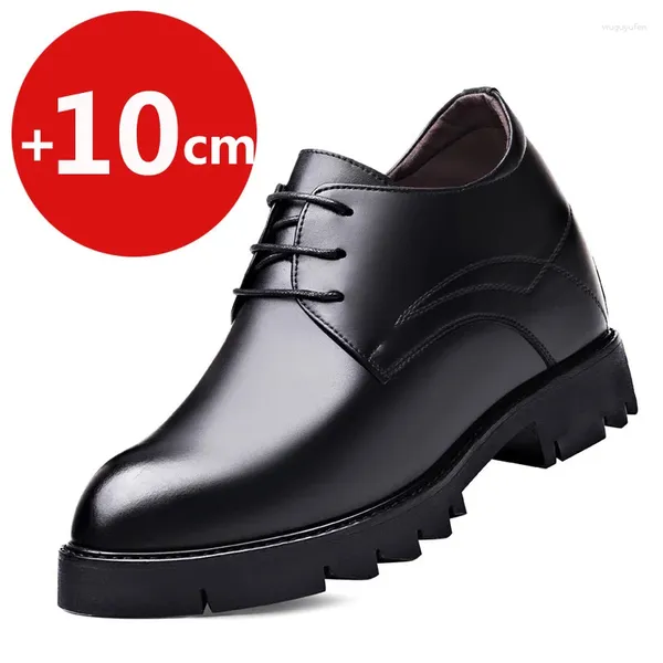 Модельные туфли 2024, мужские туфли с лифтом, невидимые, увеличивающие рост, 10 см, в британском деловом стиле, повседневные мужские туфли