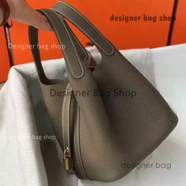 Saco de designer de luxo design simples leve resistente ao desgaste saco artesanal couro cesta vegetal clássico couro lichia design bolsa