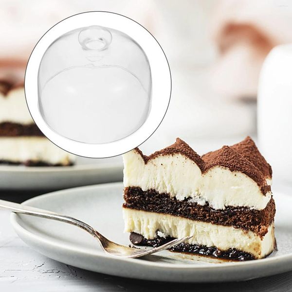 Geschirrsets Kuchenkuppelabdeckung Glas Cloche Display mit Griff Klare Snackplatte für Dessert 12 5 cm