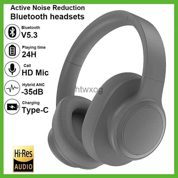 Handy-Ohrhörer ANC-Kopfhörer, kabellose Headsets, Bluetooth, aktive Geräuschunterdrückung mit Mikrofon, Ohrhörer, Musik, Spiel, Sport, faltbar, P3960 YQ240105