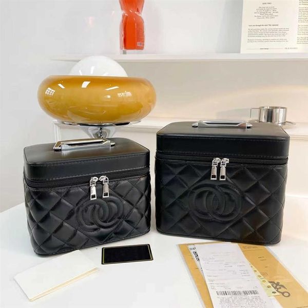 Fashion Bags Multi Colors Mode gesteppte Kaviar Medium kleines Schleppstück Kosmetikkoffer Set Doppelzipper Handtasche Frauen Mädchen Lady 285b