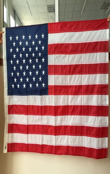 Модный вышитый флаг со звездами и полосами, 3 x 5 футов, 210D, оксфордский нейлон, латунные люверсы, американский флаг9177828